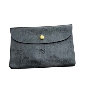 Il Bisonte Black Leather  Classic Case Pouch